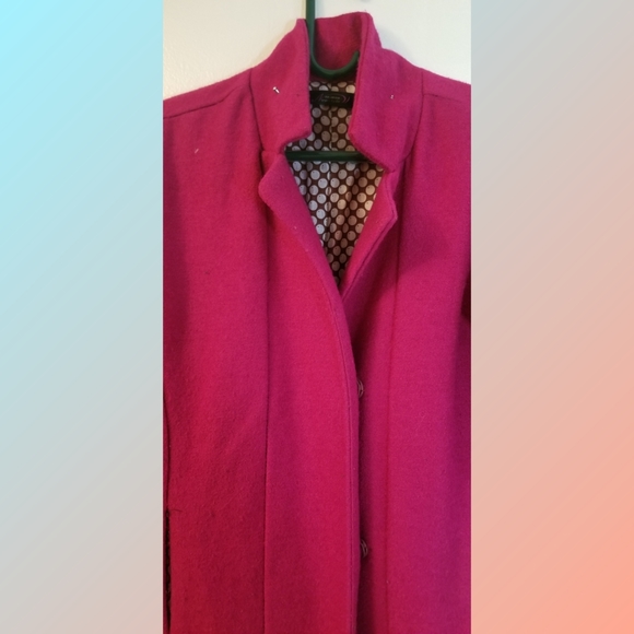 Unbranded X-Small Magenta Wool Coat - Picture 3 of 10